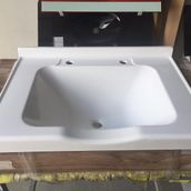 Duru Cam Beyaz 73x52 cm Dökme Akrilik Berber Lavabosu