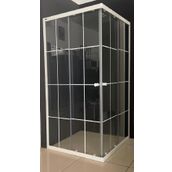 Durul 100x105 cm Kare 5 mm Buzlu Beyaz Çizgi Yükseklik 190 cm Duşakabin