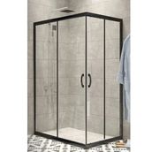 Durul 110x120 Kare Siyah Profil Şeffaf Duşakabin 5mm