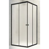 Durul 70x75 CM Kare Siyah Profil Buzlu Cam 5 mm H:190 Duşakabin