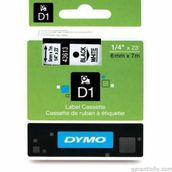 Dymo D1 43613 Beyaz-Siyah 6 mm 7 m Yedek Şerit