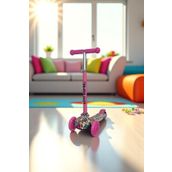 Dynamic HT288 Işıklı 3 Tekerli Yeni Nesil Pembe Scooter