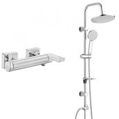 E.C.A İcon Banyo Bataryası ve T-May Paslanmaz Krom Banyo Lidya Oval Tepe Duş Takımı Seti