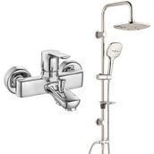 E.C.A Luna Banyo Bataryası ve T-May Paslanmaz Krom Banyo Ayvacık Elips Tepe Duş Takımı Seti