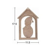 E Hobici Ahşap Kardan Adam Yılbaşı Süsü 17,5X11,5CM F829