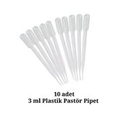 E.M.S 10 Adet 3 ml Pastör Pipet Laboratuvar İçin Hassas Sıvı Transferi