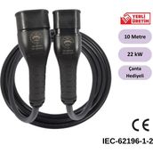 E-Qsr Energy Elektrikli Araç Şarj Kablosu - 22 Kw / 32A / 10 Metre / 3 Faz - SN:22KW 10MT