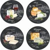 Easy Life World Of Cheese Porselen 4'lü Peynir Tabağı Seti - Siyah - Standart