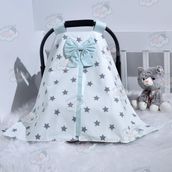 Ebabynest Big Star Serisi Su Yeşili Puset Örtüsü - 0 - 13 kg - Renkli