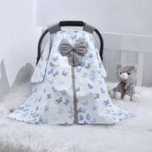 Ebabynest Kelebek Serisi Mavi Puset Örtüsü V3 - 0 - 13 kg - Renkli