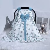 Ebabynest Kelebek Serisi Su Yeşili Puset Örtüsü V1 - 0 - 13 kg - Renkli