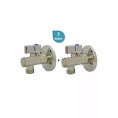 Eca 602111048-2 Rozet Dahil 1/2 inç Krom Volanlı 2 Adet Filtreli Ara Musluk
