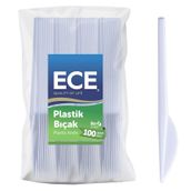 Ece Eko 100'lü Beyaz Plastik Bıçak