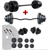 Ecgspor 38 kg Z Bar Halter Seti ve Dambıl Seti Ağırlık Fitness Seti