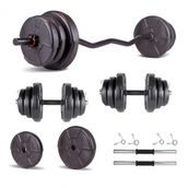 Ecgspor Hero Serisi 25 kg Z Bar Dambıl Seti ve Fitness Ağırlık Seti