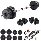 Ecgspor Hero Serisi 32 kg Multifonksiyonel Halter Seti ve Dambıl Seti Ağırlık Fitness Seti