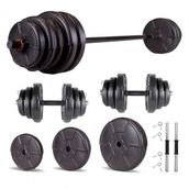Ecgspor Hero Serisi 65 kg Dambıl Seti ve Halter Seti Ağırlık Fitness Seti