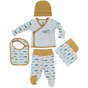 Ecocotton Dodo Sarı Organik Pamuk 5 Parça Bebek Zıbın Seti