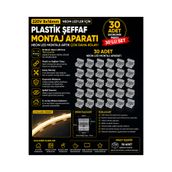 ECONA 30 ADET Neon Led Tutucu Klips 1 Vidalı Duvar Aparatı,Bağlantı Montaj Aparatı,Kroşe,Plastik Şeffaf Montaj aparatı