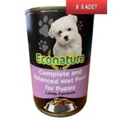 Econature Puppy Lamb Kuzu Etli 6x400 gr Yavru Köpek Konservesi