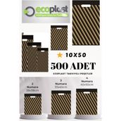 Ecoplast 500 Adet No:3 33X45CM Çizgili Takviyeli Mağaza Poşeti Eczane Market Bijuteri Giyim Karışık Desen
