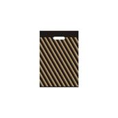 Ecoplast Takviyeli Çizgili Siyah Mağaza Poşeti No:2 26 cm X38 cm 50 Adet - Turuncu