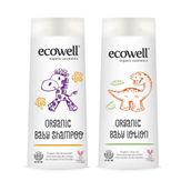 Ecowell Organik ve Vegan 2x300 ml Bebek Şampuanı + 2x300 ml Bebek Losyonu