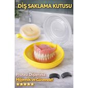Ecuy Protez Takma Diş Saklama Kutusu Kapaklı Hijyenik Taşınabilir Diş Kabı Günlük Kullanım - 1