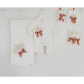 Eda Baby 7712 0-3 Ay Çiçekli Lüx 5'li Hastane Çıkış Seti