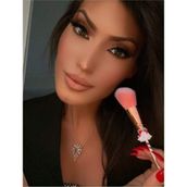 Eda Luxury Beauty 5'li Yılbaşı Özel Christmas Süslü Büyük Yüz & Göz Farı Pembe Makyaj Fırçası Seti Yeni Yıl Hediyesi