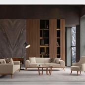 Edsy Home Rebull 3+3+1 Koltuk Takımı Sütlü Kahve