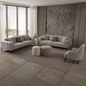 Edsy Home Regnar 3+3+1 Koltuk Takımı Krem Antrasit