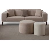 Edsy Home Regnar 3+3+1+1 Koltuk Takımı Sütlü Kahve