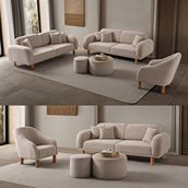 Edsy Home Regnum Koltuk Takımı 3+3+1 Krem