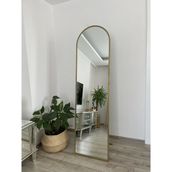 Effe Yapı Dekor Gold Metal Çerçeveli 180X50 cm Ayaklı Oval Boy Aynası