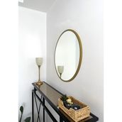 Effe Yapı Dekor Gold Metal Çerçeveli 60 cm Yuvarlak Ayna - Altın - 60 x 60 cm