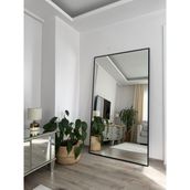Effe Yapı Dekor Siyah Metal Çerçeveli 180X100 cm Dikdörtgen Model Duvar Aynası (Ayaksız)