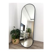 Effe Yapı Dekor Siyah Metal Çerçeveli 180X60 cm Elips Model Ayaklı Boy Aynası