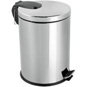 Efor Paslanmaz 430 Krom Metal İç Kovalı Pedallı Ofis Banyo Mutfak Çöp Kutusu Kovası - 20 Litre