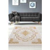 Efsun Krem Gold Modern Salon ve Oturma Odası Halısı