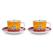 Egan Italy Le Casette 2'li 340 ml Kırmızı Çay Fincanı Seti