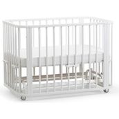 Ege Baby Beyaz Ahşap 4in1 Beşik + Junior - Katlanabilir, Tekerlekli, Montessori 70X110 cm