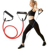 Egzersiz Direnç Bandı 120 cm Tutamaçlı Tübül Sert – Pilates, Fitness Aerobik Spor Lastiği - Kırmızı