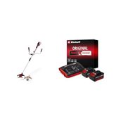 Einhell AGILLO 36/255 BL - Solo, Akülü Çalı Tırpanı + Einhell 18V 2 x 4,0 Ah PXC Twincharger Kit, Akü & Şarj Cihazı