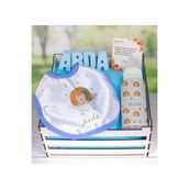 EJOYA Ahşap Sandıkta Kişiye Özel Önlük Biberon Ve Taş İsimlik Bebek Hediye Seti 109563