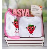 Ejoya Ahşap Sandıkta Kişiye Özel Zıbın Önlük ve Taş Isimlik Bebek Hediye Seti 109465