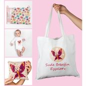 Ejoya Bebeklere Özel Çantasında Kişiye Özel Battaniye Yastık ve Zıbın Bebek Hediye Seti 109871
