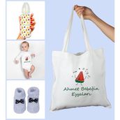 Ejoya Bebeklere Özel Çantasında Kişiye Özel Zıbın Biberon ve Patik Bebek Hediye Seti 109786