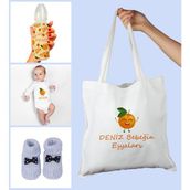 Ejoya Bebeklere Özel Çantasında Kişiye Özel Zıbın Biberon ve Patik Bebek Hediye Seti 109802