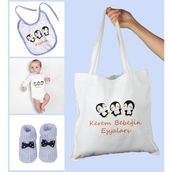 Ejoya Bebeklere Özel Çantasında Kişiye Özel Zıbın Önük ve Patik Bebek Hediye Seti 109769